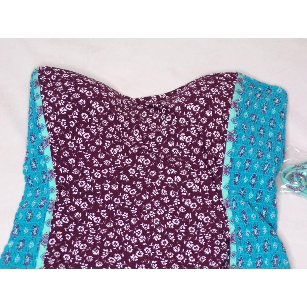 LAUNDRY by Shelli Segal Floral Bandeau Swimsuit - Picture 7 of 8